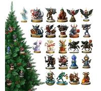 Christmas Ornament Countdown - Acrylic 2D Flat Toy, Interactive Holiday Calendar, Fun Countdown to Christmas for Vacation Classroom Desk Wall Tree, Holiday Decorations, 10.24x7.09x1.18 Inches