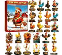 Christmas Ornament Countdown Calendar - 10.24 X 7.09 Inch, 2D Winter Vacation Keepsake | Chick Ornaments Advent Countdown Calendar For Adults, Teens, Families, Kids, Tree