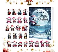 Christmas Ornament Countdown Calendar,Holiday Ornaments 2D Acrylic Panda Pendant - 2025 24-Day Countdown Calendar Animal Pendant for Car Rearview Mirror Wall Window Christmas Tree Door Winter Party