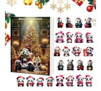 Christmas Ornament Counting Calendar - Acrylic Panda Hanging Pendant, Decorative Animal Ornament Collection | 24 -Day Festive Calendar with Car Mirror Display,Holiday Decoration for Do