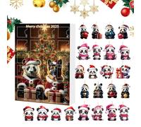 Christmas Ornament Counting Calendar - Acrylic Panda Hanging Pendant, Decorative Animal Ornament Collection | 24 -Day Festive Calendar with Car Mirror Display,Holiday Decoration for Do