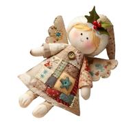Christmas Ornament Craft - Handmade Vintage Fabric Design, Classic Angel Theme Pattern, Enhances Tree Decoration Creativity, Easy Assembly Art Set for Seasonal Celebrations | Festive Kit for Adults