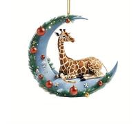 Christmas Ornament Decorations, 2d Acrylic Giraffe Christmas Tree Pendant and Car Hanging Ornaments, for Xmas Tree, Holiday Party, Festive Season, Birthday Gift (1 Pcs)