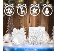 Christmas Ornament Decorations Christmas Decoration Pendant Gypsum Mould DIY Bow Snowflake Deer House Tree Pendant Mould Hanging Ornament, for