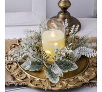 Christmas Ornament Decorations Clearance Needle Candlestick Wreath For Christmas Table Decoration Artificial Leaves Candle Ring Candlestick Garland Ho