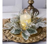 Christmas Ornament Decorations Clearance Needle Candlestick Wreath For Christmas Table Decoration Artificial Leaves Candle Ring Candlestick Garland Home Decor