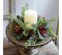 Christmas Ornament Decorations Needle Candlestick Wreath For Christmas Table Decoration Artificial Leaves Candle Ring Candlestick Garland Home Decor for Party