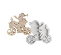 Christmas Ornament Flexible Silicone Mold for Office Decoration Santa with Scooter Desktop Embellishments Molds High Temperature Resistants Silicone