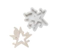 Christmas Ornament Flexible Silicone Mold for Office Decoration Star Santa Figurine Desktop Embellishments Molds Silicone Molding Craft