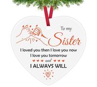 Christmas Ornament for Sister Big Sister Littler Best Friends Sister Birthday Gifts Ceramic Ornament Gifts for Soul Sister Sister Gifts from Sister Christmas Tree Decoration for Family Friendship Gift