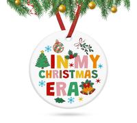 Christmas Ornament for Women Men Ceramic Ornament Keepsake Christmas Party Decorations Xmas Tree Ornaments Xmas Gifts for Teenage Girls Boys Women Men Friend Family Ornaments Hanging Sign Decor