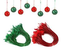 Christmas Ornament Hangers Ropes with Snap Lock 200pcs Christmas Red Green Hanging Ropes Hang Tag Polyester Ropes Fasteners Hanging Rope for Christmas Tree Decorations Price Tag, Bookmarks…
