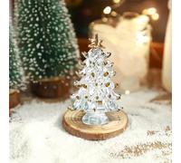 Christmas Ornament Holiday Decorations - Mini Glass Tree Ornaments, Dollhouse Miniatures, Winter Figurines for Crafts, Xmas Party Decor