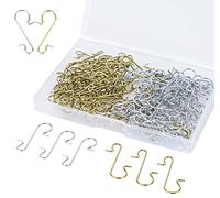 Christmas Ornament Hooks 120Pcs Xmas Tree Ornaments Hanger Hooks Metal Wire Hooks with Storage Box for Christmas Tree Hanging Decoration, Gold&Silver