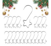 Christmas Ornament Hooks | Star/S Shaped Christmas Tree Decorations Hangers 20 Piece | Hangable Heavy Duty for Crafts Balls Stocking Door Wall Tree Decoration Party Supplies