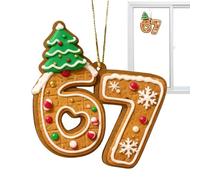 Christmas Ornament | Number 67 Design Decorations | Fun Christmas Ornaments with Rope | for Indoor Tree Home Party Family Holiday Thanksgiving Farmhouse Festive
