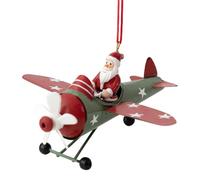 Christmas Ornament, Santa On Airplane Figurines Funny Santa Flying Plane Snowman In Airplane Hanging Ornament Airplane Christmas Ornament Pendant For Christmas Tree Decoration (B)