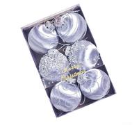 Christmas Ornament Set Featuring 6 Pieces With Crushed Sequins Pattern, Designed For Adding A Dazzling Touch To Tree And Interior Holiday Decorations(Silver)