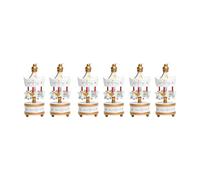 Christmas Ornament Set of 6 Wooden Carousel Decor for Tree, A