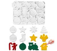 Christmas Ornament Silicone Mold - Star Pendant Resin & Plaster Casting | 6.81 x 4.92 In (17.3x12.5cm), 60g Weight, Flexible Reusable Silicone, Built-In Hanging Hole Design