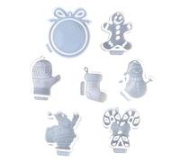 Christmas Ornament Silicone Moulds, Christmas Ornament Moulds - Gingerbread Man Mould | 7 x Resin Casting Moulds, Craft Tools for Making Wall Decoration Pendants