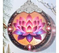 Christmas Ornament - Stained Glass Lotus - Home Decor - Holiday Present Ideas - Gift Exchange - Blooming Lotus