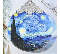 Christmas Ornament - Stained Glass Van Gogh Starry Night - Home Decor - Holiday Present Ideas - Gift Exchange