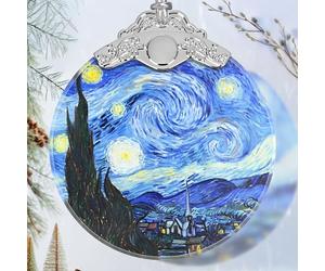 Christmas Ornament - Stained Glass Van Gogh Starry Night - Home Decor - Holiday Present Ideas - Gift Exchange