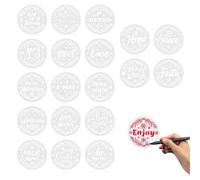 Christmas Ornament Templates - Reusable Holiday Stencil Set, Round Words Drawing | Santa Festive Winter Template Plastiic Stencils, Painting, Wood Signs, Walls, Cards and Fabric Art