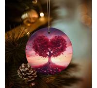 Christmas Ornament Xmas Hanging Pendant Hanging Tree Decor Christmas Beautiful Heart Love Tree Ceramic Ornaments Farmhouse Christmas Tree Holiday Decor