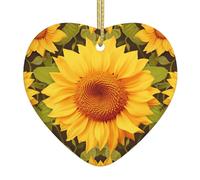 Christmas Ornament Xmas Hanging Pendant Hanging Tree Decor Christmas Beautiful Yellow Sunflower Ceramic Ornaments Farmhouse Christmas Tree Holiday Decor