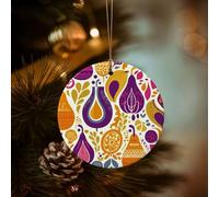 Christmas Ornament Xmas Hanging Pendant Hanging Tree Decor Christmas Many Color Patterns Ceramic Ornaments Farmhouse Christmas Tree Holiday Decor