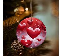 Christmas Ornament Xmas Hanging Pendant Hanging Tree Decor Christmas Valentines Love Hearts Ceramic Ornaments Farmhouse Christmas Tree Holiday Decor