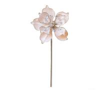 Christmas ornamental artificial magnolia flowers crafted from flannel and acrylic, designed for flexible arrangement on trees and wreaths (Apricot)