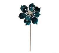 Christmas ornamental artificial magnolia flowers crafted from flannel and acrylic, designed for flexible arrangement on trees and wreaths (Green)