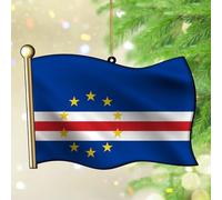 Christmas Ornaments 2024 Cabo Verde Acrylic Hanging Ornaments Global World Flag Travel Trip Christmas Bauble City Flag Souvenir International Keepsake Collectible Gift Tree Decoration Name Tag