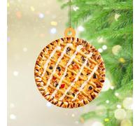 Christmas Ornaments 2024 Cheese And Pepperoni Pizza Acrylic Christmas Ornaments Fast Food Lover Gift Pendant Mushroom Sausages Keepsake Collectible Gift Tree Decoration Stocking Name Tag Transparent