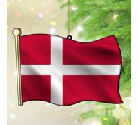 Christmas Ornaments 2024 Denmark Acrylic Hanging Ornaments Gift Flag Vivid Color Pendant World Countries Flag International Festival Keepsake Collectible Gift Tree Decoration Stocking Name Tag