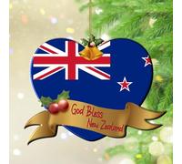 Christmas Ornaments 2024 God Bless New Zealand Acrylic Hanging Ornaments World Countries Flag Festival Christmas Bauble City Flag Souvenir Keepsake Collectible Gift Tree Decoration Name Tag
