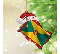 Christmas Ornaments 2024 Grenada Acrylic Christmas Ornaments World Countries Flag Festival Souvenir Global World Flag Travel Trip Keepsake Collectible Gift Tree Decoration Stocking Name Tag