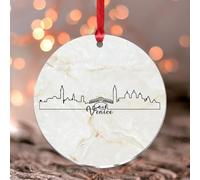 Christmas Ornaments 2024 Italy Venice Acrylic Hanging Ornaments Colorful City Skyline Christmas Bauble City View Painting Cityscape Keepsake Collectible Gift Tree Decoration Stocking Name Tag