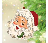 Christmas Ornaments 2024 Old Time Santa Acrylic Hanging Ornaments Antique Elf Santa Claus Christmas Bauble Vintage Art Seasons Keepsake Collectible Gift Tree Decoration Stocking Name Tag Transparent
