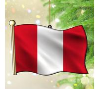 Christmas Ornaments 2024 Peru Acrylic Christmas Ornaments World Countries Flag International Festival Souvenir Country European Africa Flags Keepsake Collectible Gift Tree Decoration Stocking Name Tag