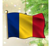 Christmas Ornaments 2024 Romania Acrylic Xmas Ornament Gift Flag Vivid Color Pendant State Flag Travel Sports Keepsake Collectible Gift Tree Decoration Stocking Name Tag Transparent Ornament
