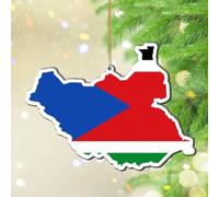 Christmas Ornaments 2024 South Sudan Acrylic Xmas Ornament Navy Veteran Military Retire Ornament Souvenir Country Location Flag Keepsake Collectible Gift Tree Decoration Stocking Name Tag Transparent
