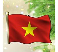 Christmas Ornaments 2024 Vietnam Acrylic Xmas Ornament Global World Flag Travel Trip Christmas Bauble Gift Flag Vivid Color Keepsake Collectible Gift Tree Decoration Stocking Name Tag Transparent