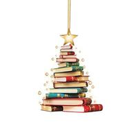Christmas Ornaments 2024 Xmas Tree Bookshelf Decor Book Club Gifts for Book Lovers, Nerd, The Librarians, Readers Christmas Hanging Decorations Acrylic Ornaments