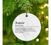 Christmas Ornaments 2025 Auntie Noun Definition Hanging Ornaments Word Meaning Xmas Ornament Funny Quotes & Sayings Collectible Gift for Holiday Christmas Tree Party Decorations Ceramic Circle 3"