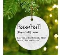 Christmas Ornaments 2025 Baseball Noun Definition Christmas Tree Ornament Meaning Description Xmas Ornament Word Meaning Collectible Gift for Xmas Tree Decoration Ceramic Circle 3" White