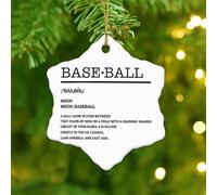 Christmas Ornaments 2025 Baseball Noun Definition Xmas Ornament Funny Minimalist Dictionary Hanging Ornaments Word Description Collectible Gift for Holiday Decoration Ceramic Circle 3" White